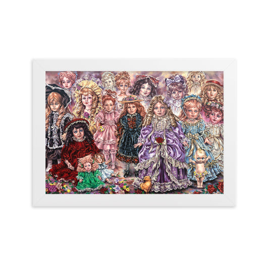 Framed matte paper poster: Doll Friends