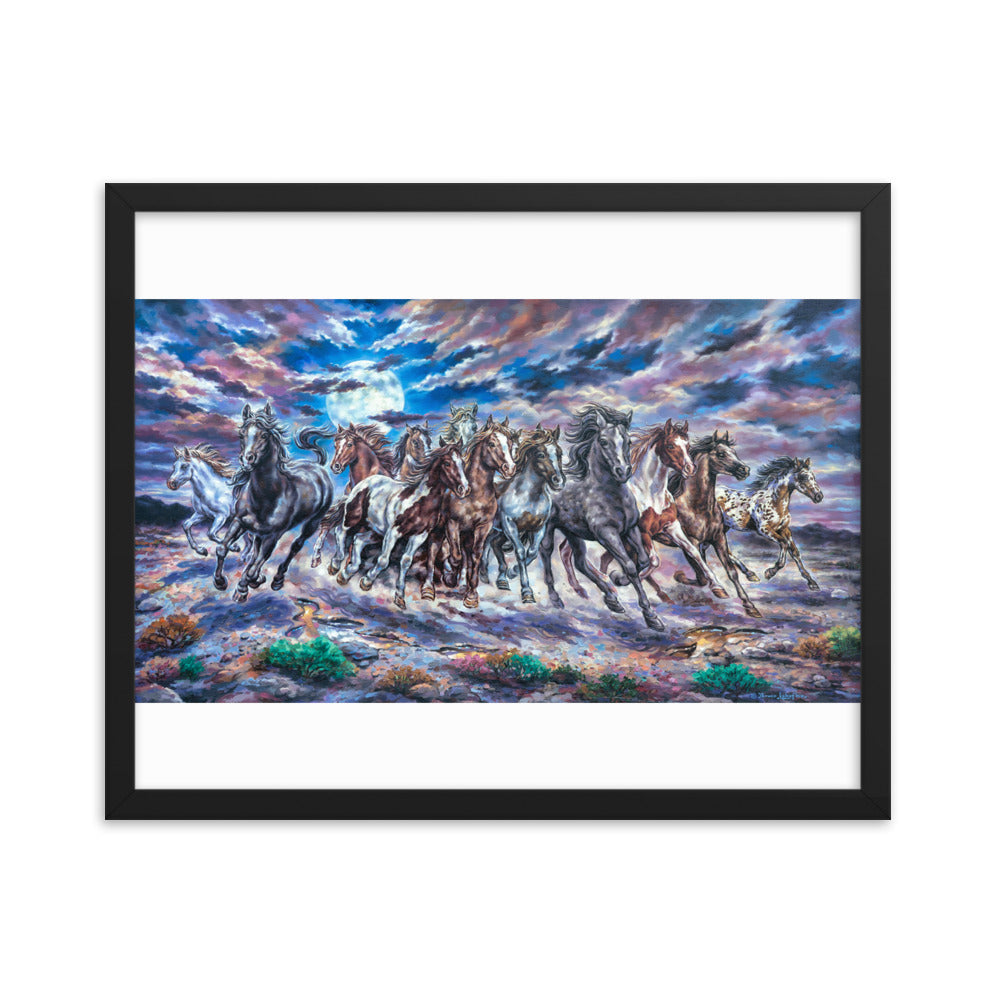 Framed photo paper poster: Racing With The Moon