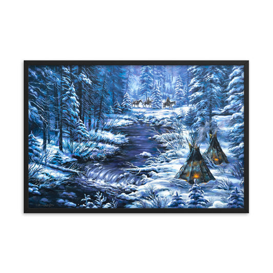 Framed photo paper poster: Home From The Winters Hunt
