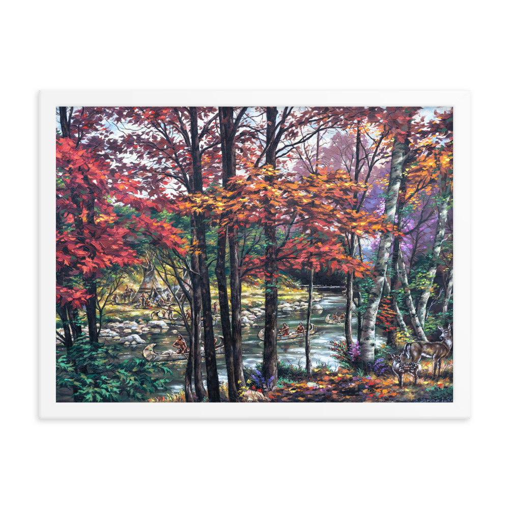Framed photo paper poster: Fall River Camp