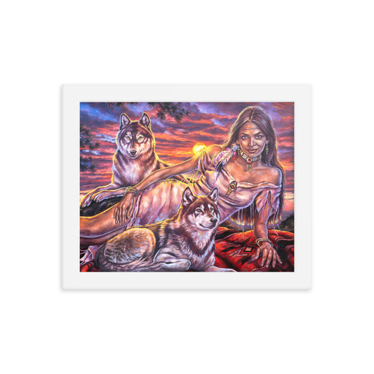 Framed photo paper poster: Sundown